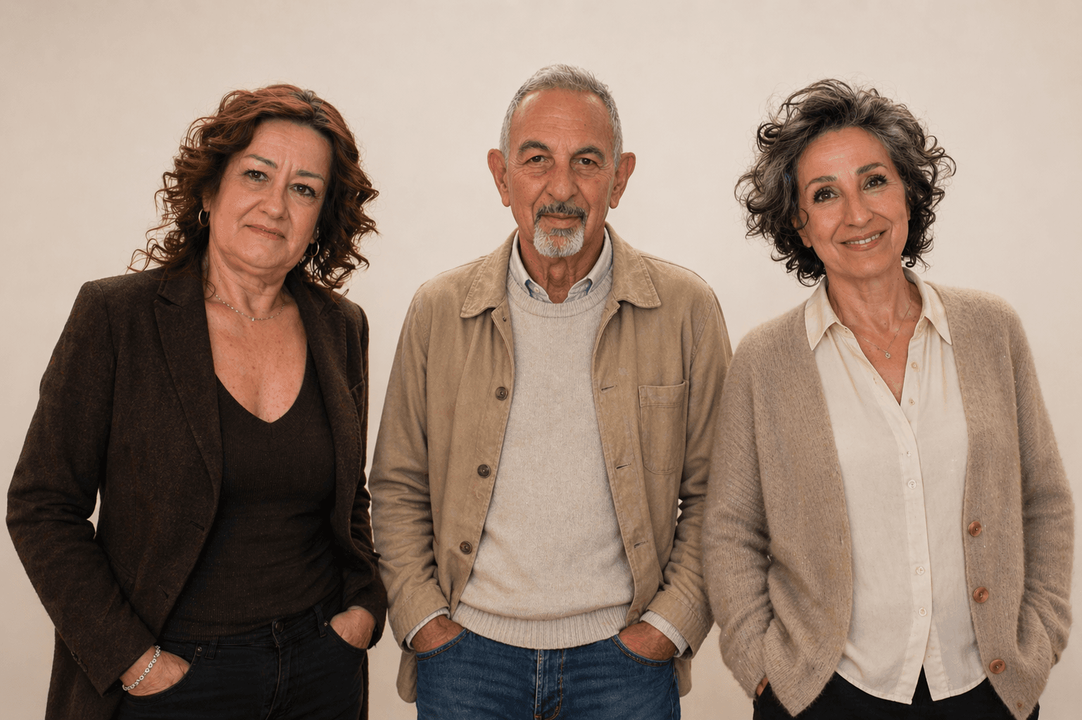 Anna, Luigino e Loredana all'interno dello spazio Florimar.